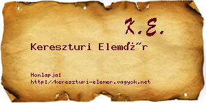 Kereszturi Elemér névjegykártya