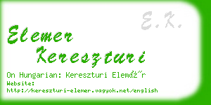 elemer kereszturi business card